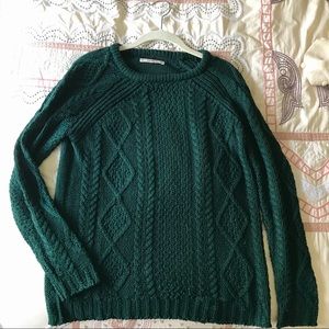 Pull&Bear green cable knit sweater